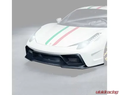 Vorsteiner VX Aero Glossy Carbon Fiber PP 1x1 Front Bumper w/Front Spoiler Ferrari 458 Italia 2010-2015 - FRV1110