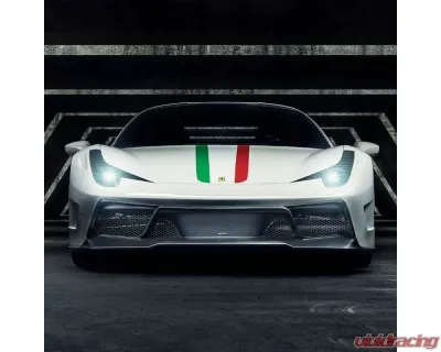 Vorsteiner VX Aero Glossy Carbon Fiber PP 1x1 Front Bumper w/Front Spoiler Ferrari 458 Italia 2010-2015 - FRV1110