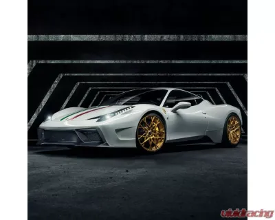 Vorsteiner VX Aero Glossy Carbon Fiber PP 1x1 Front Bumper w/Front Spoiler Ferrari 458 Italia 2010-2015 - FRV1110