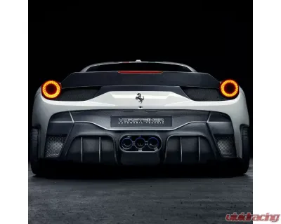Vorsteiner VX Aero Glossy Carbon Fiber PP 1X1 Rear Bumper w/ Rear Diffuser Incl. Exhaust Tips Ferrari 458 Italia 2010-2015 - FRV1140