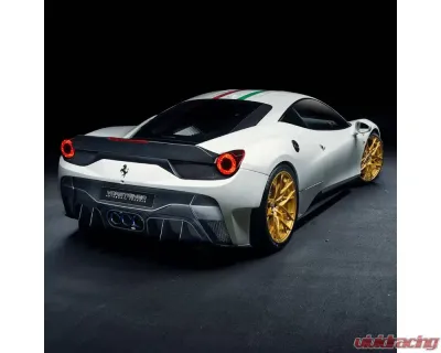 Vorsteiner VX Aero Glossy Carbon Fiber PP 1X1 Rear Bumper w/ Rear Diffuser Incl. Exhaust Tips Ferrari 458 Italia 2010-2015 - FRV1140