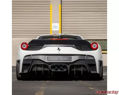 Vorsteiner VX Aero Glossy Carbon Fiber PP 1X1 Rear Bumper w/ Rear Diffuser Incl. Exhaust Tips Ferrari 458 Italia 2010-2015 - FRV1140