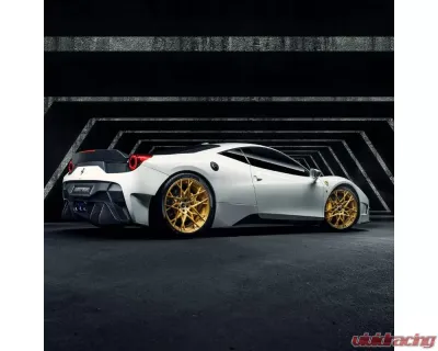Vorsteiner VX Aero Glossy Carbon Fiber PP 1X1 Rear Bumper w/ Rear Diffuser Incl. Exhaust Tips Ferrari 458 Italia 2010-2015 - FRV1140