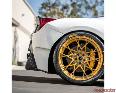 Vorsteiner VX Aero Glossy Carbon Fiber PP 1X1 Rear Bumper w/ Rear Diffuser Incl. Exhaust Tips Ferrari 458 Italia 2010-2015 - FRV1140