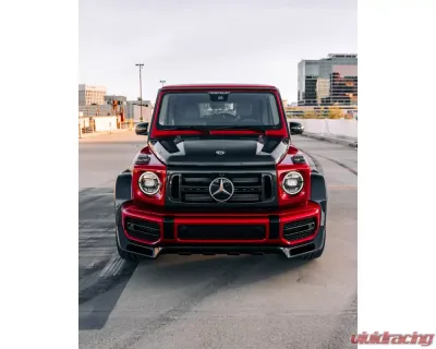 Vorsteiner Glossy Carbon Fiber PP 2x2 Front Grille w/ Separate Center V Part Piece Mercedes Benz G63 AMG 2018+ - MEV2005