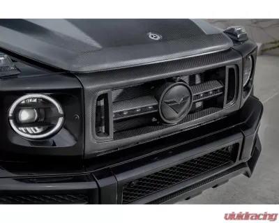 Vorsteiner Glossy Carbon Fiber PP 2x2 Front Grille w/ Separate Center V Part Piece Mercedes Benz G63 AMG 2018+ - MEV2005