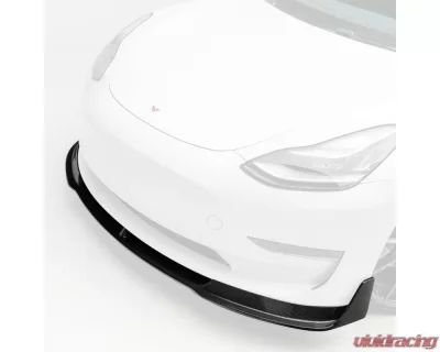 Vorsteiner Volta Glossy Carbon Fiber PP 2x2 Aero Front Spoiler Tesla Model 3 2017+ - TEV1010