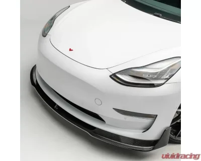 Vorsteiner Volta Glossy Carbon Fiber PP 2x2 Aero Front Spoiler Tesla Model 3 2017+ - TEV1010