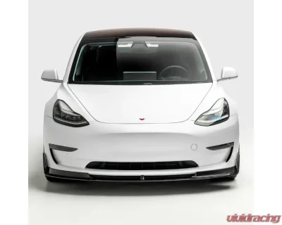 Vorsteiner Volta Glossy Carbon Fiber PP 2x2 Aero Front Spoiler Tesla Model 3 2017+ - TEV1010