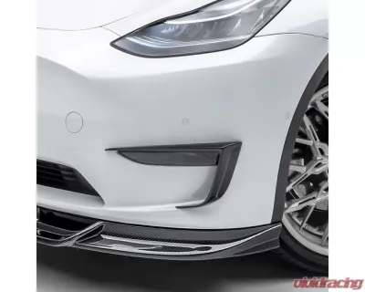 Vorsteiner Glossy Carbon Fiber PP 2x2 Add-On Aero Bumper Flares Tesla Model Y 2020+ - TEV2010