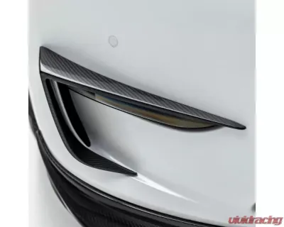 Vorsteiner Glossy Carbon Fiber PP 2x2 Add-On Aero Bumper Flares Tesla Model Y 2020+ - TEV2010