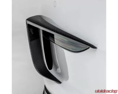 Vorsteiner Glossy Carbon Fiber PP 2x2 Add-On Aero Bumper Flares Tesla Model Y 2020+ - TEV2010