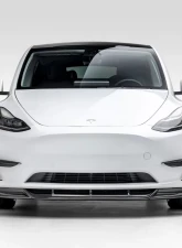 Vorsteiner Glossy Carbon Fiber PP 2x2 Aero Front Spoiler Tesla Model Y 2020+                                     - TEV2020 - Image 3