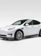 Vorsteiner Glossy Carbon Fiber PP 2x2 Aero Front Spoiler Tesla Model Y 2020+                                     - TEV2020 - Image 4