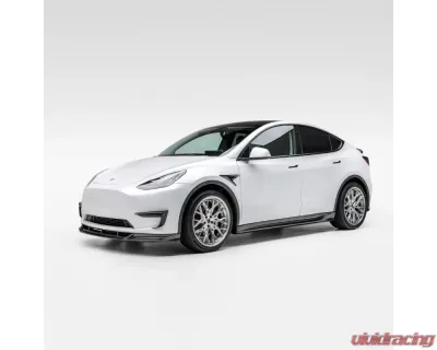 Vorsteiner Glossy Carbon Fiber PP 2x2 Aero Front Spoiler Tesla Model Y 2020+ - TEV2020