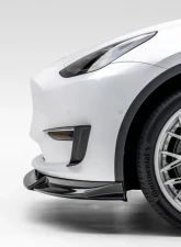 Vorsteiner Glossy Carbon Fiber PP 2x2 Aero Front Spoiler Tesla Model Y 2020+                                     - TEV2020 - Image 5