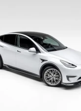 Vorsteiner Glossy Carbon Fiber PP 2x2 Aero Front Spoiler Tesla Model Y 2020+                                     - TEV2020 - Image 6