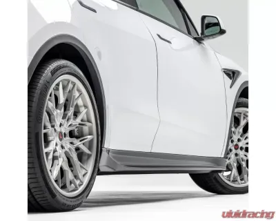 Vorsteiner Glossy Carbon Fiber PP 2x2 Aero Side Skirts Tesla Model Y 2020+ - TEV2030