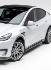 Vorsteiner Glossy Carbon Fiber PP 2x2 Aero Side Skirts Tesla Model Y 2020+                                     - TEV2030 - Image 6