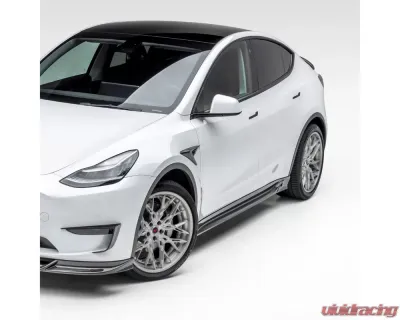 Vorsteiner Glossy Carbon Fiber PP 2x2 Aero Side Skirts Tesla Model Y 2020+ - TEV2030