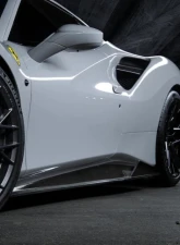 Vorsteiner Diavolo Aero Sideskirts Carbon Fiber PP 1x1 Glossy Ferrari 488 GTB 2015-2019                                     - FRV2030 - Image 9