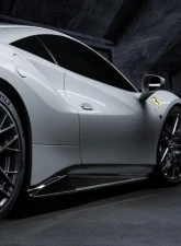Vorsteiner Diavolo Aero Sideskirts Carbon Fiber PP 1x1 Glossy Ferrari 488 GTB 2015-2019                                     - FRV2030 - Image 3