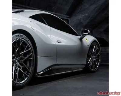 Vorsteiner Diavolo Aero Sideskirts Carbon Fiber PP 1x1 Glossy Ferrari 488 GTB 2015-2019 - FRV2030
