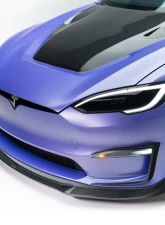 Vorsteiner  Satin Carbon Fiber PP 2x2 Front Spoiler  Tesla Model S Plaid VRS Program 2021+                                     - TEV3021 - Image 9