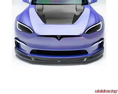 Vorsteiner  Satin Carbon Fiber PP 2x2 Front Spoiler  Tesla Model S Plaid VRS Program 2021+ - TEV3021