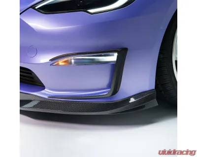 Vorsteiner  Satin Carbon Fiber PP 2x2 Front Spoiler  Tesla Model S Plaid VRS Program 2021+ - TEV3021