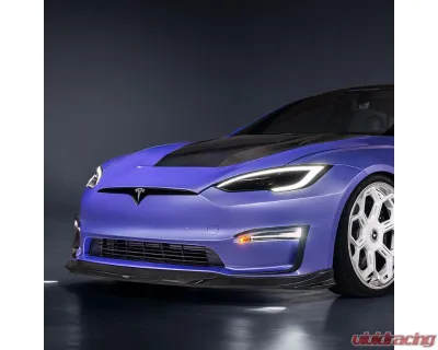 Vorsteiner  Satin Carbon Fiber PP 2x2 Front Spoiler  Tesla Model S Plaid VRS Program 2021+ - TEV3021