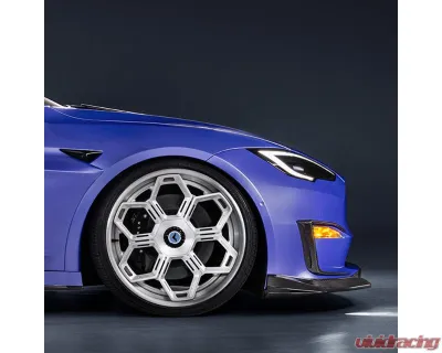 Vorsteiner  Satin Carbon Fiber PP 2x2 Front Spoiler  Tesla Model S Plaid VRS Program 2021+ - TEV3021