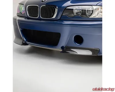 Vorsteiner Primered Front Spoiler w/ Carbon Fiber PP 1x1 Glossy Splitters BMW E46 M3 V-CSL 2000-2006 - BMV4611