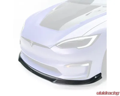 Vorsteiner Carbon Fiber PP 2X2 Glossy Aero Front Spoiler Tesla Model S Plaid 2020-2024 - TEV3020
