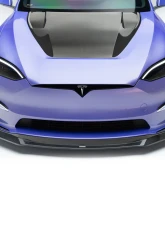 Vorsteiner Carbon Fiber PP 2X2 Glossy Aero Front Spoiler Tesla Model S Plaid 2020-2024                                     - TEV3020 - Image 3