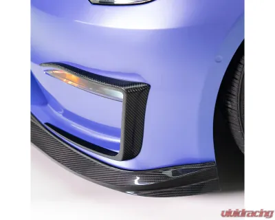 Vorsteiner Carbon Fiber PP 2X2 Glossy Aero Front Spoiler Tesla Model S Plaid 2020-2024 - TEV3020