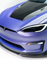 Vorsteiner Carbon Fiber PP 2X2 Glossy Aero Front Spoiler Tesla Model S Plaid 2020-2024                                     - TEV3020 - Image 9