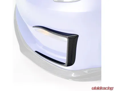 Vorsteiner Carbon Fiber PP 2X2 Glossy Add-On Aero Bumper Flares Tesla Model S Plaid 2020-2024 - TEV3025