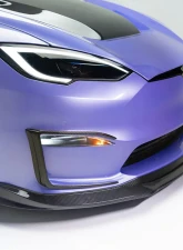 Vorsteiner Carbon Fiber PP 2X2 Glossy Add-On Aero Bumper Flares Tesla Model S Plaid 2020-2024                                     - TEV3025 - Image 6