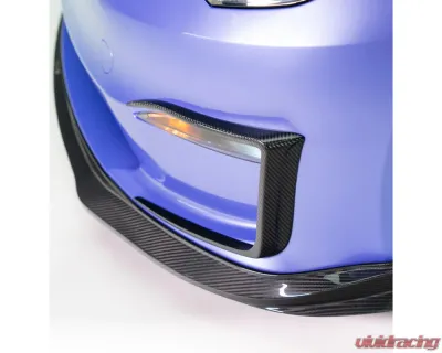 Vorsteiner Carbon Fiber PP 2X2 Glossy Add-On Aero Bumper Flares Tesla Model S Plaid 2020-2024 - TEV3025