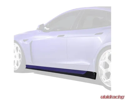 Vorsteiner Carbon Fiber PP 2X2 Glossy Aero Side Skirts Tesla Model S Plaid 2020-2024 - TEV3030