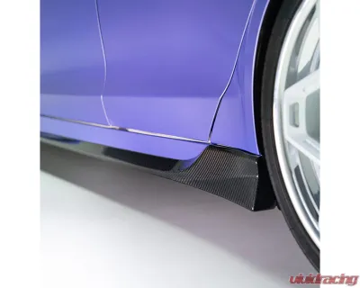Vorsteiner Carbon Fiber PP 2X2 Glossy Aero Side Skirts Tesla Model S Plaid 2020-2024 - TEV3030