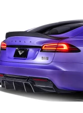 Vorsteiner Carbon Fiber PP 2X2 Glossy Aero Rear Diffuser Tesla Model S Plaid 2020-2024                                     - TEV3040 - Image 3
