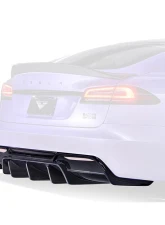 Vorsteiner Carbon Fiber PP 2X2 Glossy Aero Rear Diffuser Tesla Model S Plaid 2020-2024                                     - TEV3040 - Image 4