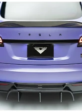 Vorsteiner Carbon Fiber PP 2X2 Glossy Aero Rear Diffuser Tesla Model S Plaid 2020-2024                                     - TEV3040 - Image 5