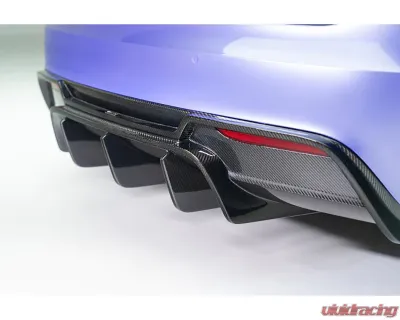 Vorsteiner Carbon Fiber PP 2X2 Glossy Aero Rear Diffuser Tesla Model S Plaid 2020-2024 - TEV3040