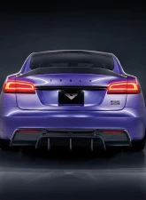 Vorsteiner Carbon Fiber PP 2X2 Glossy Aero Rear Diffuser Tesla Model S Plaid 2020-2024                                     - TEV3040 - Image 8