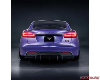 Vorsteiner Carbon Fiber PP 2X2 Glossy Aero Rear Diffuser Tesla Model S Plaid 2020-2024 - TEV3040