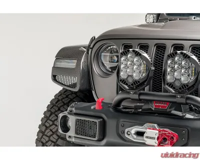 Vorsteiner JX Edition Carbon Fiber PP 2x2 Glossy Aero Fog Light Covers Jeep Wrangler JL 2018+ - VRJ1010