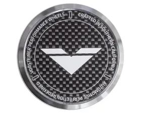 Vorsteiner Carbon Fiber Aluminum Center Cap Black w/ White Logo (V-FF & VPX-101 Wheels Only)